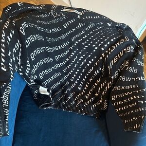 Alexander Wang reversed Black and White Logo Sweater